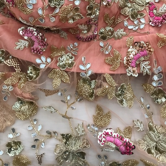 Indian Pakistani peach pink bridal lehenga - Picture 5 of 5